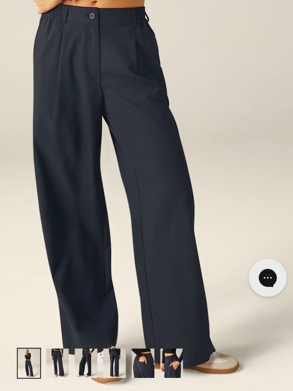 Beyond Yoga Wide Leg Status Trouser Navy Blue Pants size large